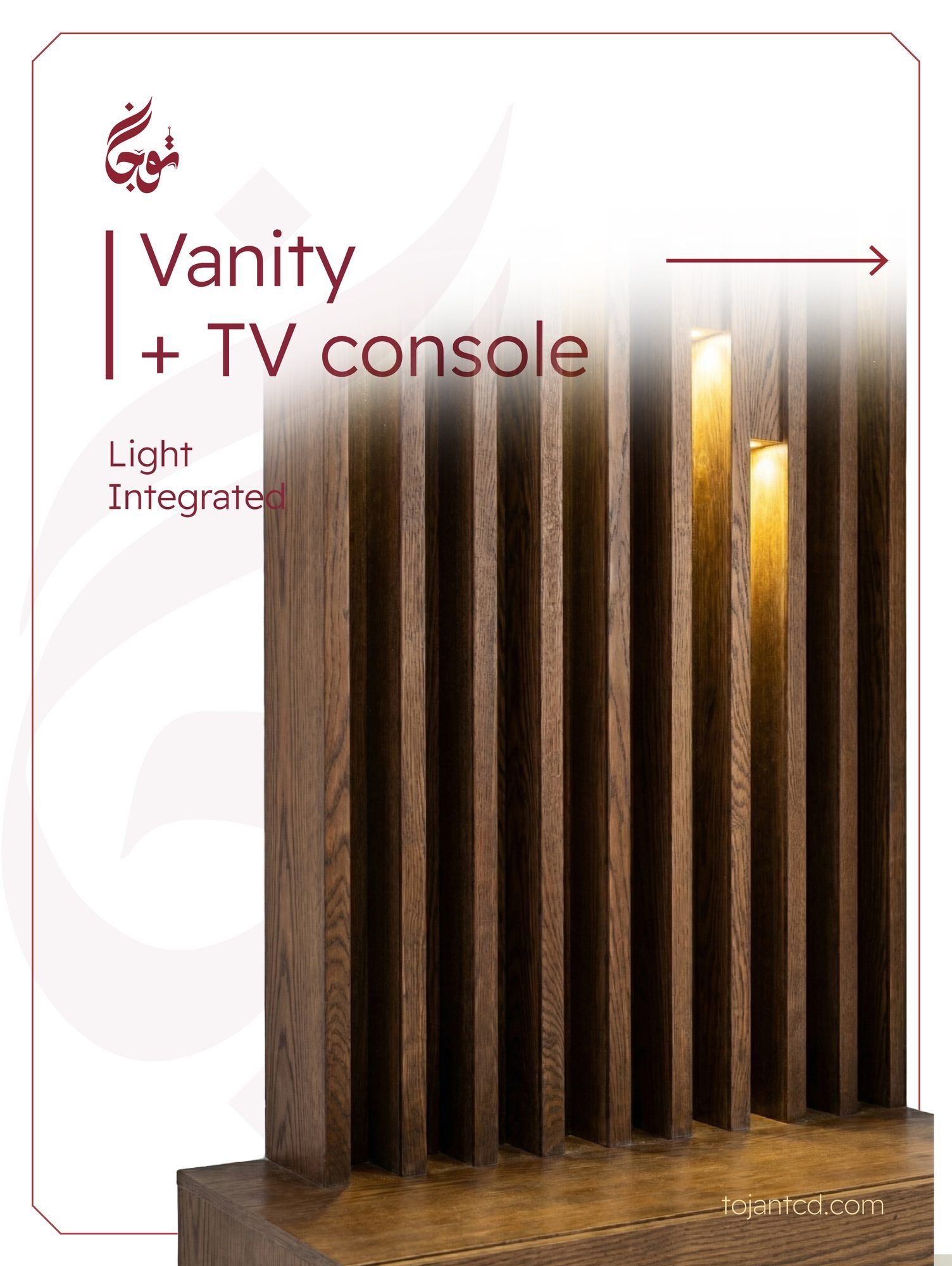 Vanity + TV Console — Light Integrated — Tojan TCD